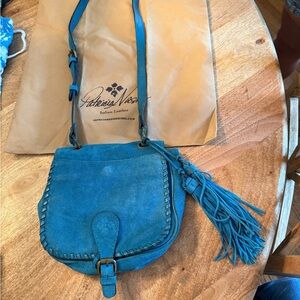 Patricia Nash Teal Leather Crossbody Bag